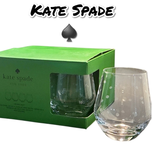 kate spade Other - Kate Spade Larabee Dot Glasses - Set Of 4